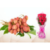 400 Pecs Litchi & 5 Red Roses Bouquet